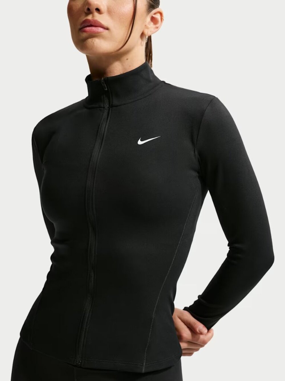 Nike One Fitted Women's Dri-FIT Full-Zip Jacket - Black - Size S - NWT